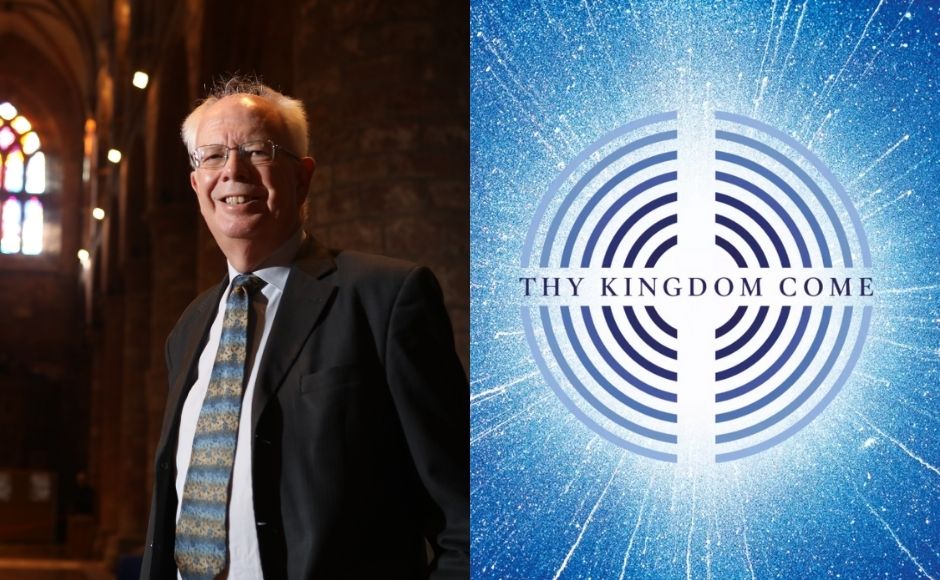 Lord Jim Wallace beside a graphic for Thy Kingdom Come