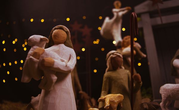Wooden nativity scene figurines