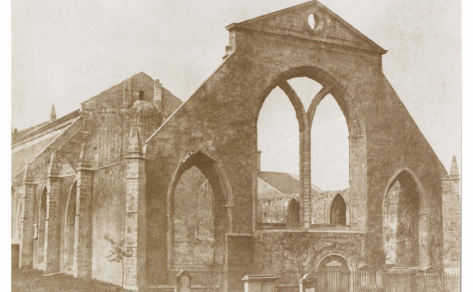 Greyfriars Kirk partly as a ruin in 1846 by David Octavius Hill.