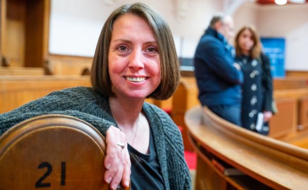 Woman in Palmerston Place Church 