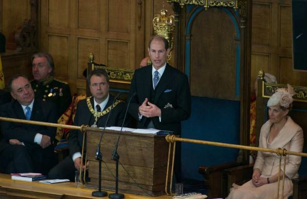 Prince Edward addressing the General Assembly in 2014.