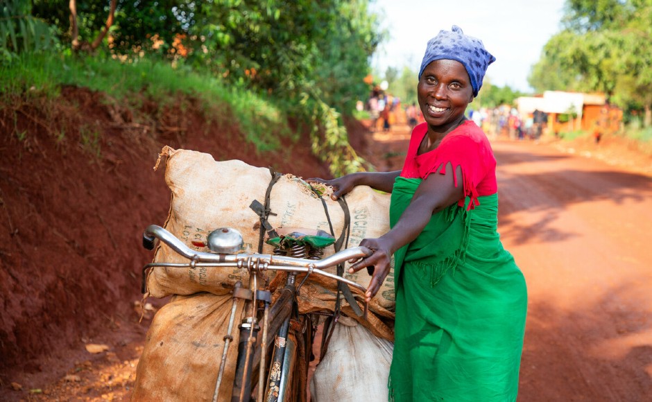 Aline Nibogora In Makamba Province  Burundi  With The Bicycle That’s Enabled Her To Transport More Goods To Market  Credit: Ndacayisaba Epitace