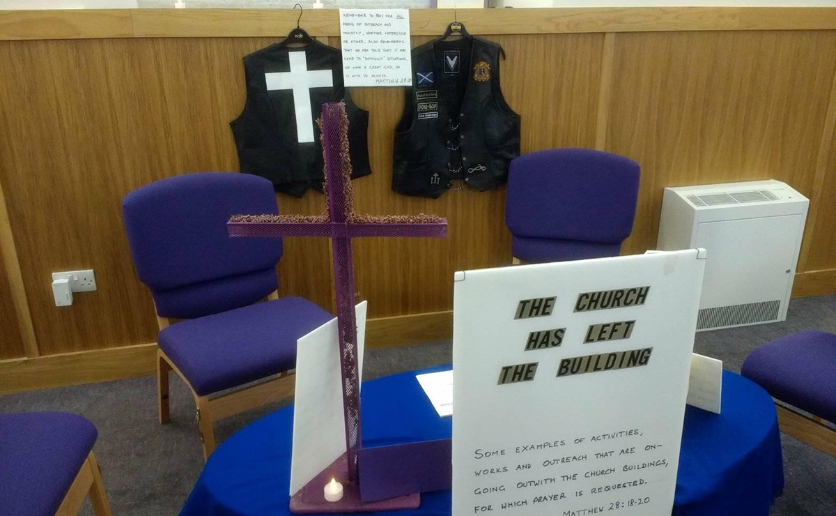 A prayer station at West Kilbride Parish Church. All members of the Presbytery of Ardrossan were encouraged to come along. A short service of prayer was also held in the evening.