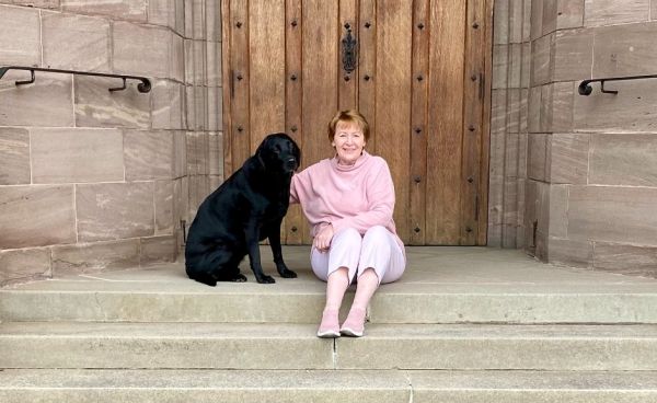 Rev Dr Karen Fenwick with her dog Mitzi