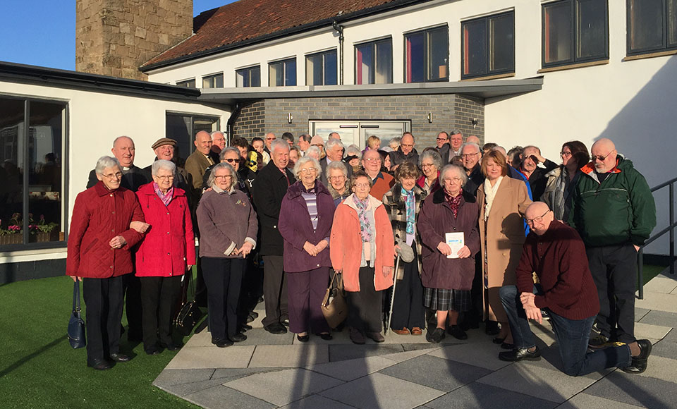 The congregation of Mayfield and Easthouses Church outside the newly refurbished building